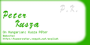 peter kusza business card